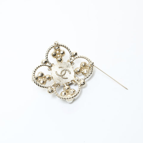 CHANEL Rhinestone COCO Mark Brooch gold WS26553