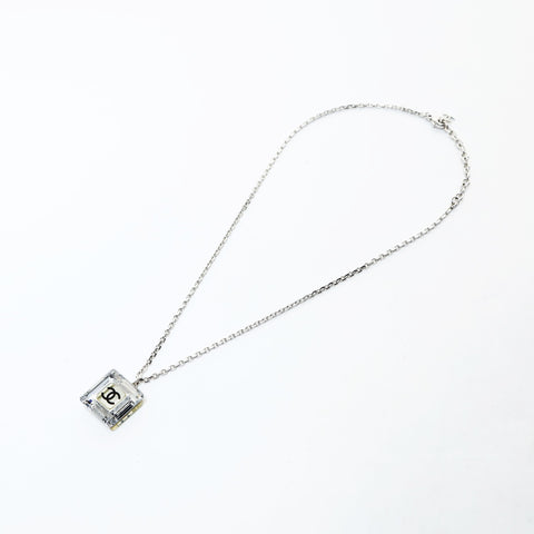 CHANEL 05A COCO Mark 2005 Square Necklace Silver WS26555