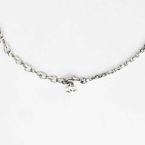 CHANEL 05A COCO Mark 2005 Square Necklace Silver WS26555