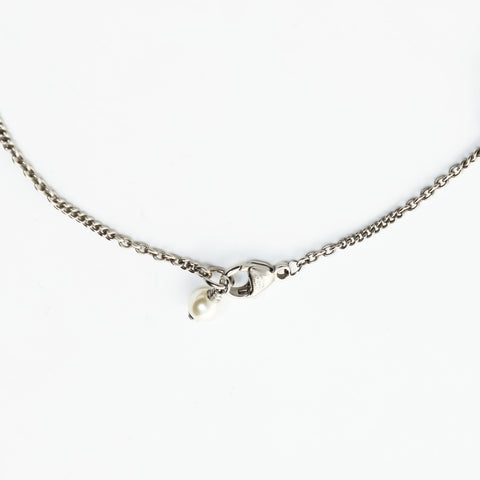 CHANEL COCO Mark Rhinestone C20A 2020 Necklace Silver WS26560