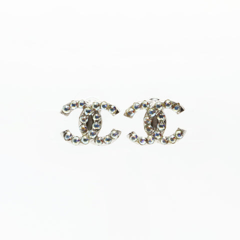 CHANEL 17K 2017 COCO Mark Rhinestone Pierce Silver WS26563