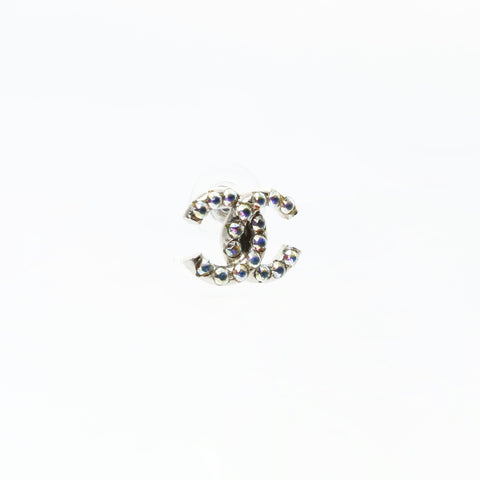 CHANEL 17K 2017 COCO Mark Rhinestone Pierce Silver WS26563