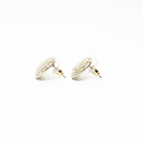 CHANEL A16B Round COCO Mark Rhinestone Pierce gold WS26564