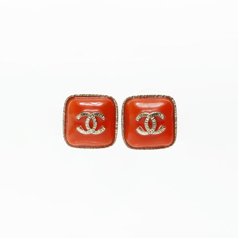 CHANEL Square COCO Mark A14K 2014 Pierce Orange WS26566