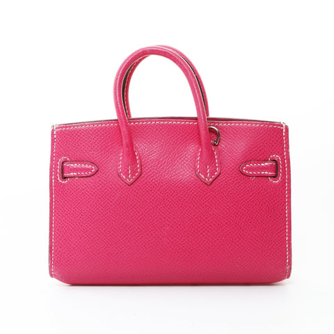 HERMES � O stamped 2011 Tiny Birkin Epsom mini bag Shoulder Bag pink WS26572