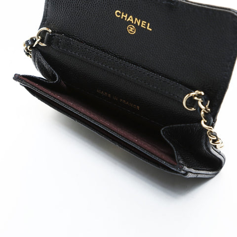 CHANEL 永恒经典卡包链条钱包迷你 31 系列 2021-2022 单肩包黑色 WS26573