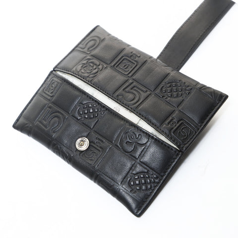 CHANEL 10 Series 2005-2006 Icon Line Tissue Case Other accessories black WS26574