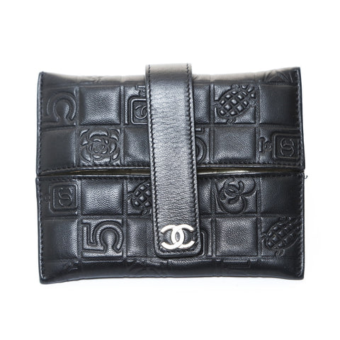 CHANEL 10 Series 2005-2006 Icon Line Tissue Case Other accessories black WS26574