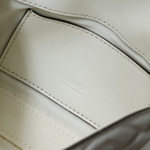 FENDI Leather Mini Baguette Phone Pouch, 2-way, Embossed, 7AS142 Shoulder Bag white WS26575