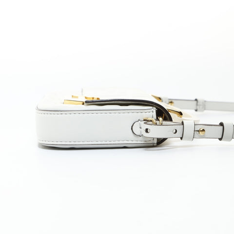 FENDI Leather Mini Baguette Phone Pouch, 2-way, Embossed, 7AS142 Shoulder Bag white WS26575