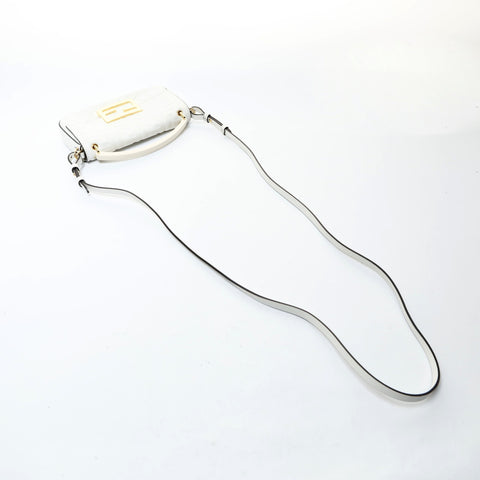 FENDI Leather Mini Baguette Phone Pouch, 2-way, Embossed, 7AS142 Shoulder Bag white WS26575