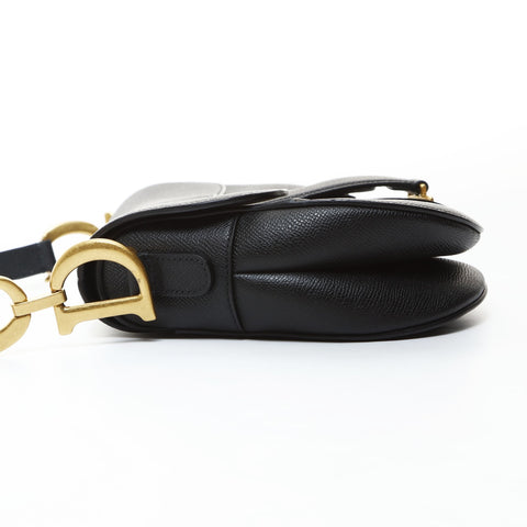 Christian Dior Leather 2-way saddle bag Shoulder Bag black WS26577