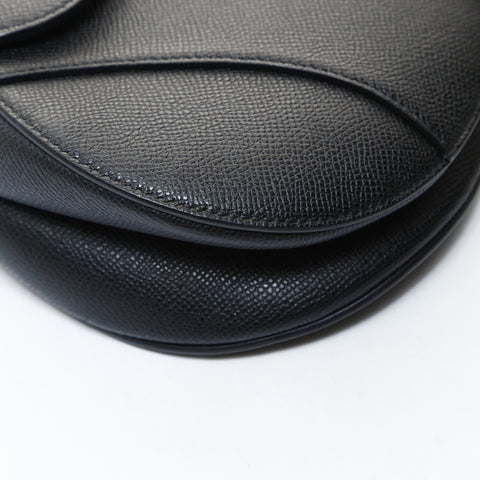 Christian Dior Leather 2-way saddle bag Shoulder Bag black WS26577