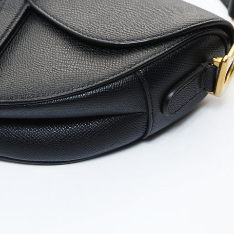 Christian Dior Leather 2-way saddle bag Shoulder Bag black WS26577