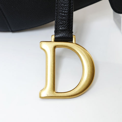 Christian Dior Leather 2-way saddle bag Shoulder Bag black WS26577