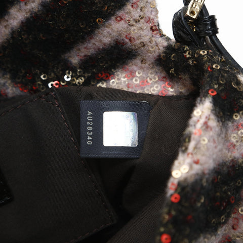 FENDI Pink Mini Mamma Wool Shoulder Bag black WS26579