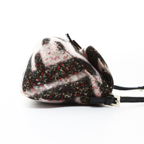 FENDI Pink Mini Mamma Wool Shoulder Bag black WS26579
