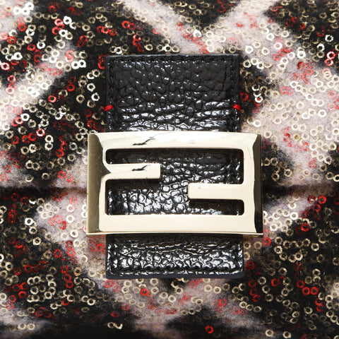 FENDI Pink Mini Mamma Wool Shoulder Bag black WS26579