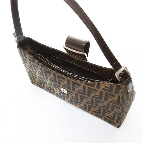 FENDI Zucca canvas Shoulder Bag Brown WS26581