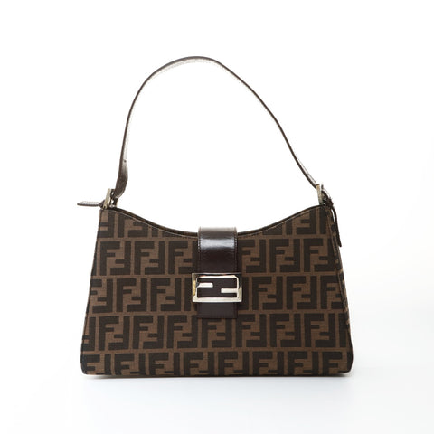 FENDI Zucca canvas Shoulder Bag Brown WS26581