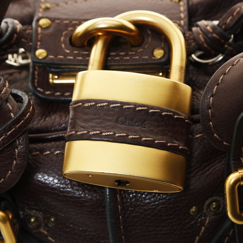 Chloe Leather Paddington Mini Shoulder Bag Brown WS26582