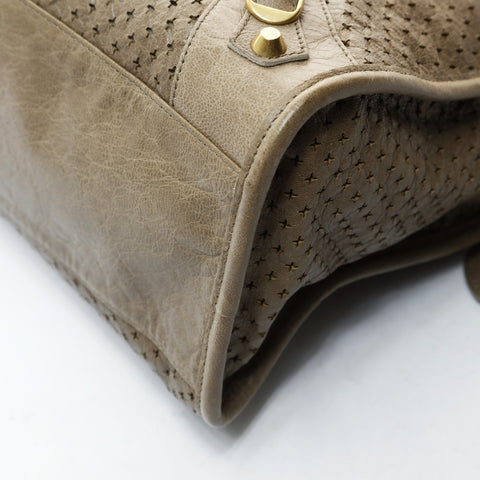 BALENCIAGA Classic City Punching 2-Way Shoulder Bag Handbag beige WS26583