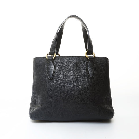 Miu Miu Leather Madras Tote Handbag black WS26585