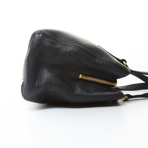 Miu Miu Leather Madras Tote Handbag black WS26585