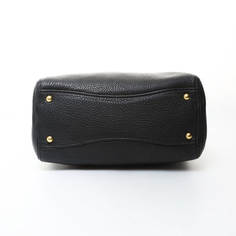 Miu Miu Leather Madras Tote Handbag black WS26585