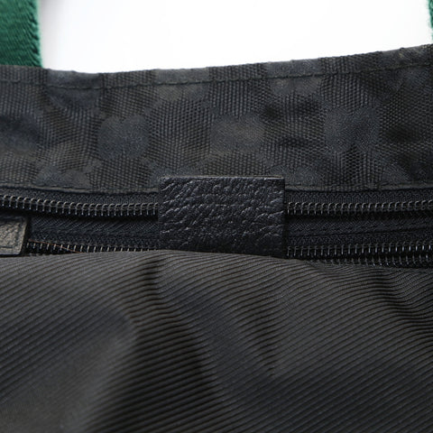 GUCCI GG Canvas Sherry Line Tote Bag Handbag black WS26586