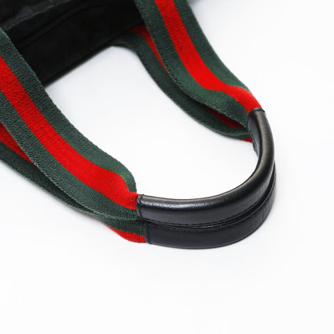 GUCCI GG Canvas Sherry Line Tote Bag Handbag black WS26586