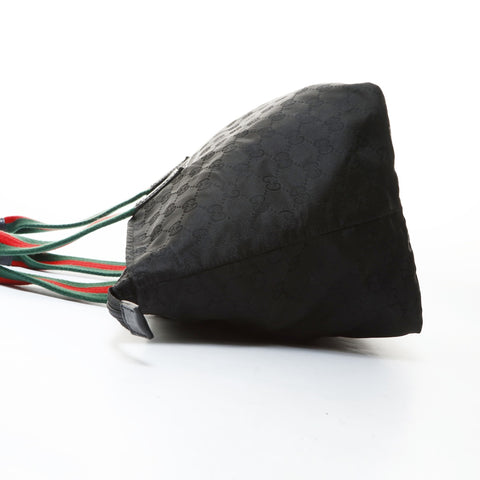 GUCCI GG Canvas Sherry Line Tote Bag Handbag black WS26586