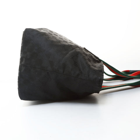 GUCCI GG Canvas Sherry Line Tote Bag Handbag black WS26586