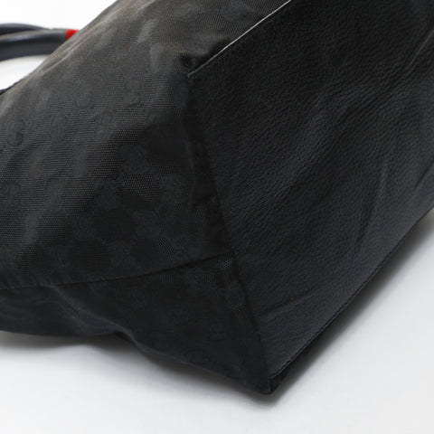 GUCCI GG Canvas Sherry Line Tote Bag Handbag black WS26586