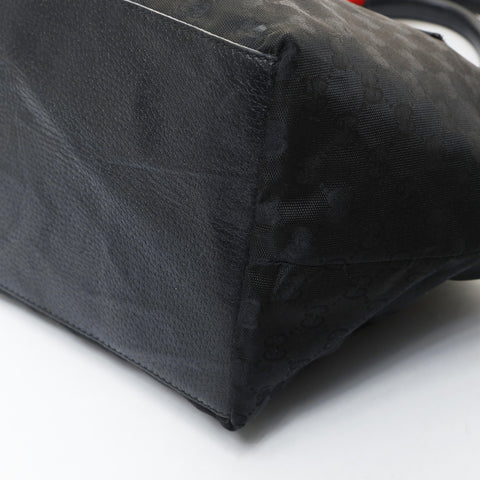 GUCCI GG Canvas Sherry Line Tote Bag Handbag black WS26586