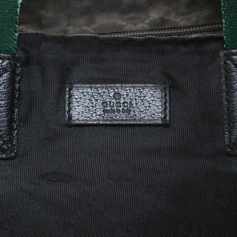 GUCCI GG Canvas Sherry Line Tote Bag Handbag black WS26586