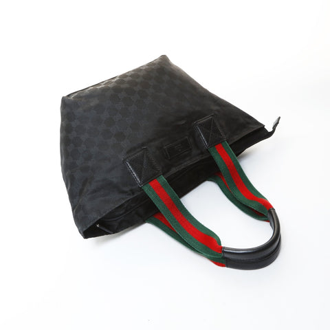 GUCCI GG Canvas Sherry Line Tote Bag Handbag black WS26586