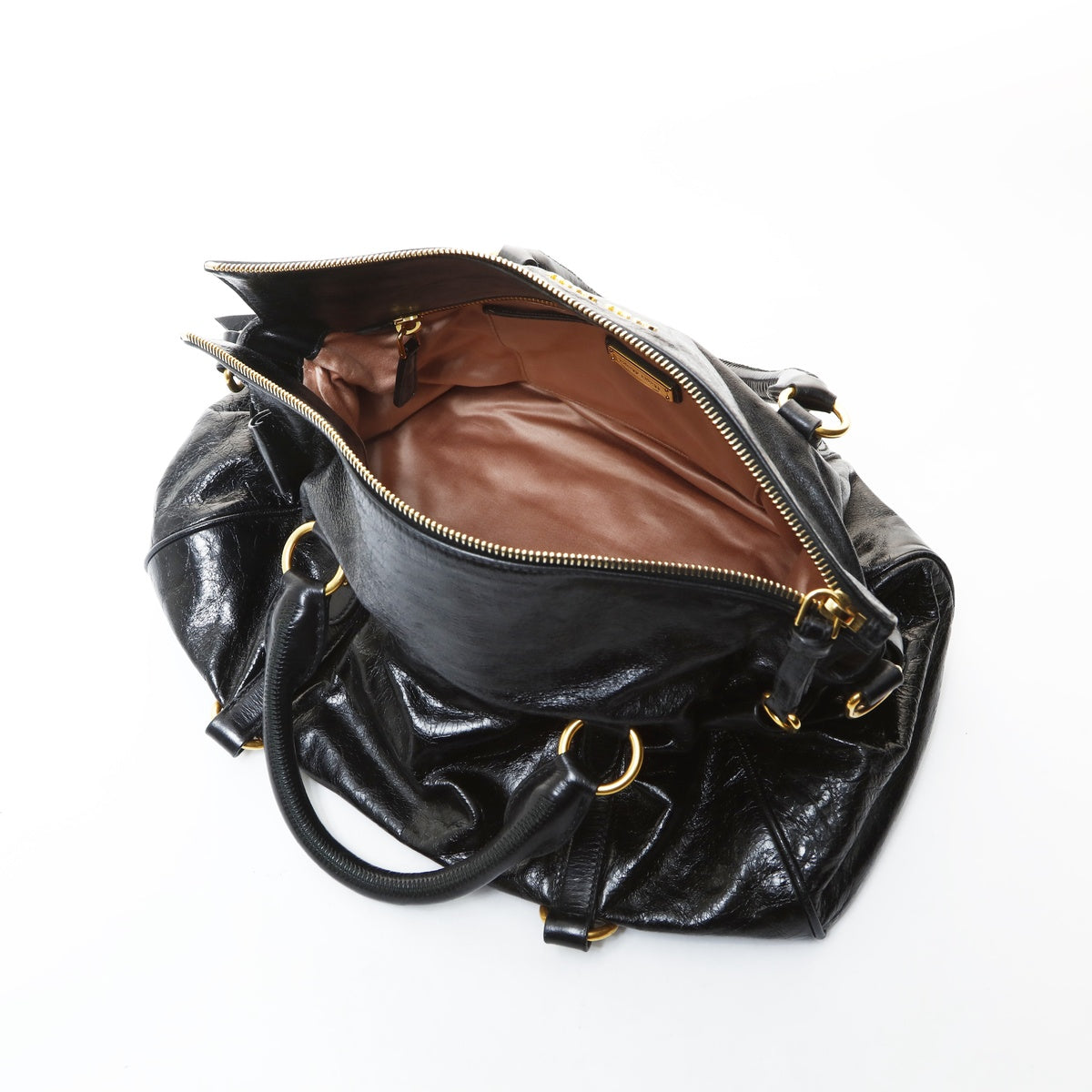 Miu Miu Vitello Shine Ribbon 2way Handbag black WS26588 – NUIR VINTAGE