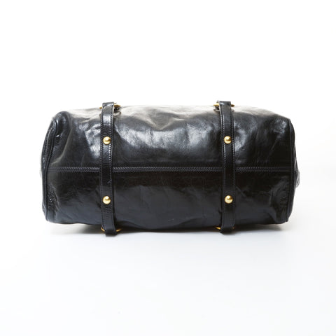 Miu Miu Vitello Shine Ribbon 2way Handbag black WS26588