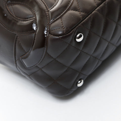 CHANEL No. 10 2005-2006 COCO Mark Cambon Line Shoulder Bag Brown WS26589