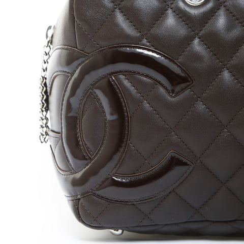 CHANEL No. 10 2005-2006 COCO Mark Cambon Line Shoulder Bag Brown WS26589