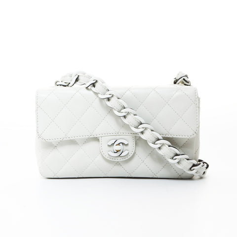 CHANEL Matelasse Single Flap Chunky Chain No. 6 2000-2002 Shoulder Bag white WS26591