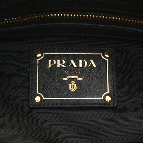 PRADA leather one belt Shoulder Bag black WS26596