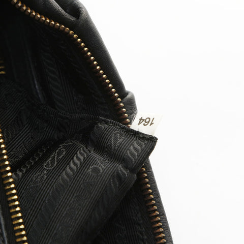 PRADA leather one belt Shoulder Bag black WS26596