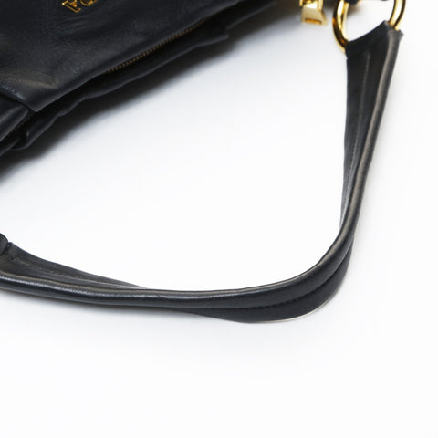 PRADA leather one belt Shoulder Bag black WS26596
