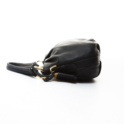 PRADA leather one belt Shoulder Bag black WS26596