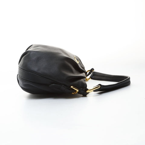 PRADA leather one belt Shoulder Bag black WS26596