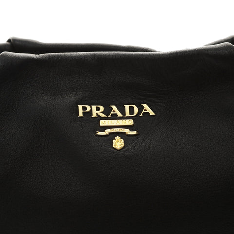 PRADA leather one belt Shoulder Bag black WS26596