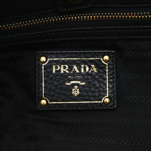 PRADA leather one belt Shoulder Bag black WS26598