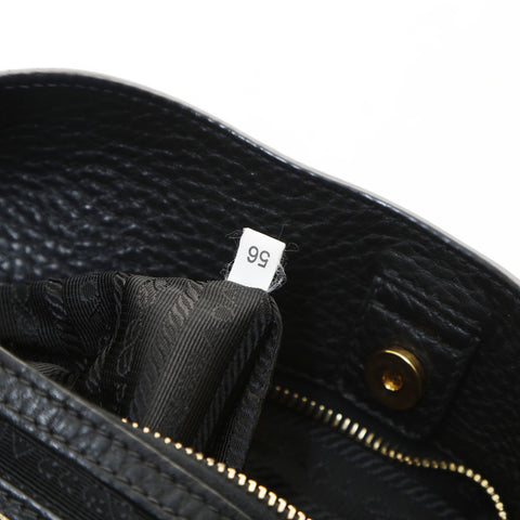 PRADA leather one belt Shoulder Bag black WS26598